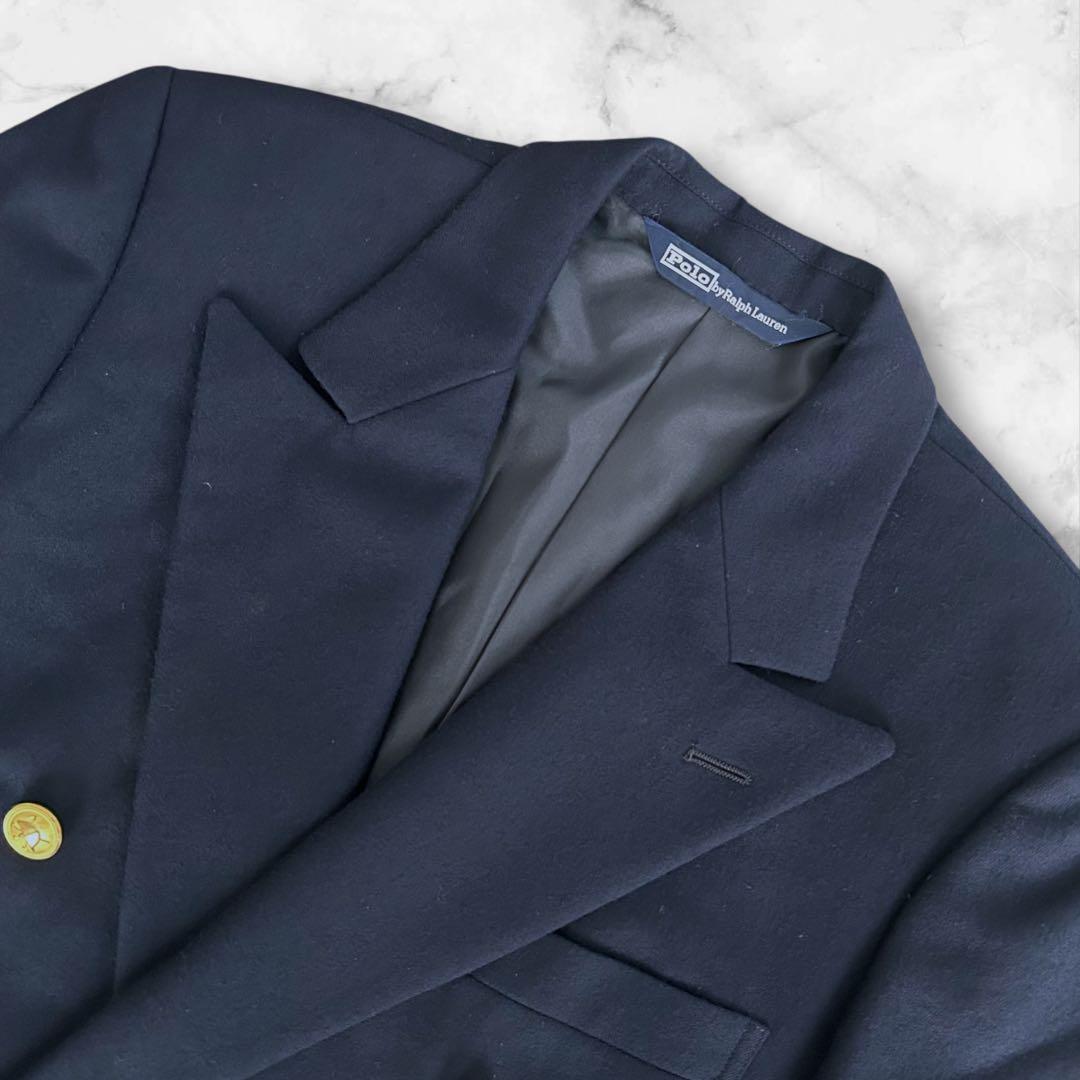 ポロバイラルフローレン 紺ブレ ダブル ジャケット 金ボタン ネイビー 150