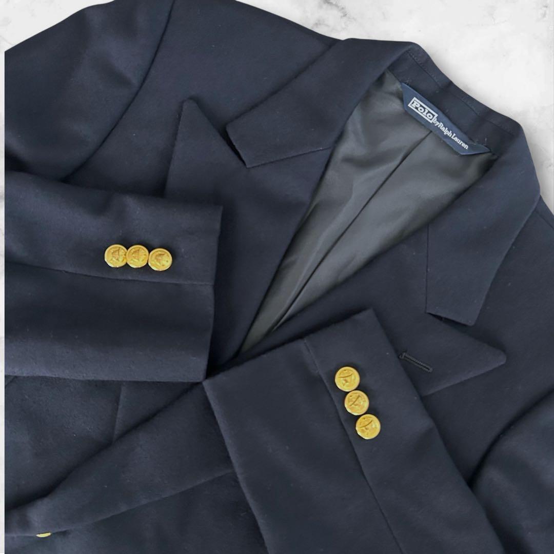 ポロバイラルフローレン 紺ブレ ダブル ジャケット 金ボタン ネイビー 150