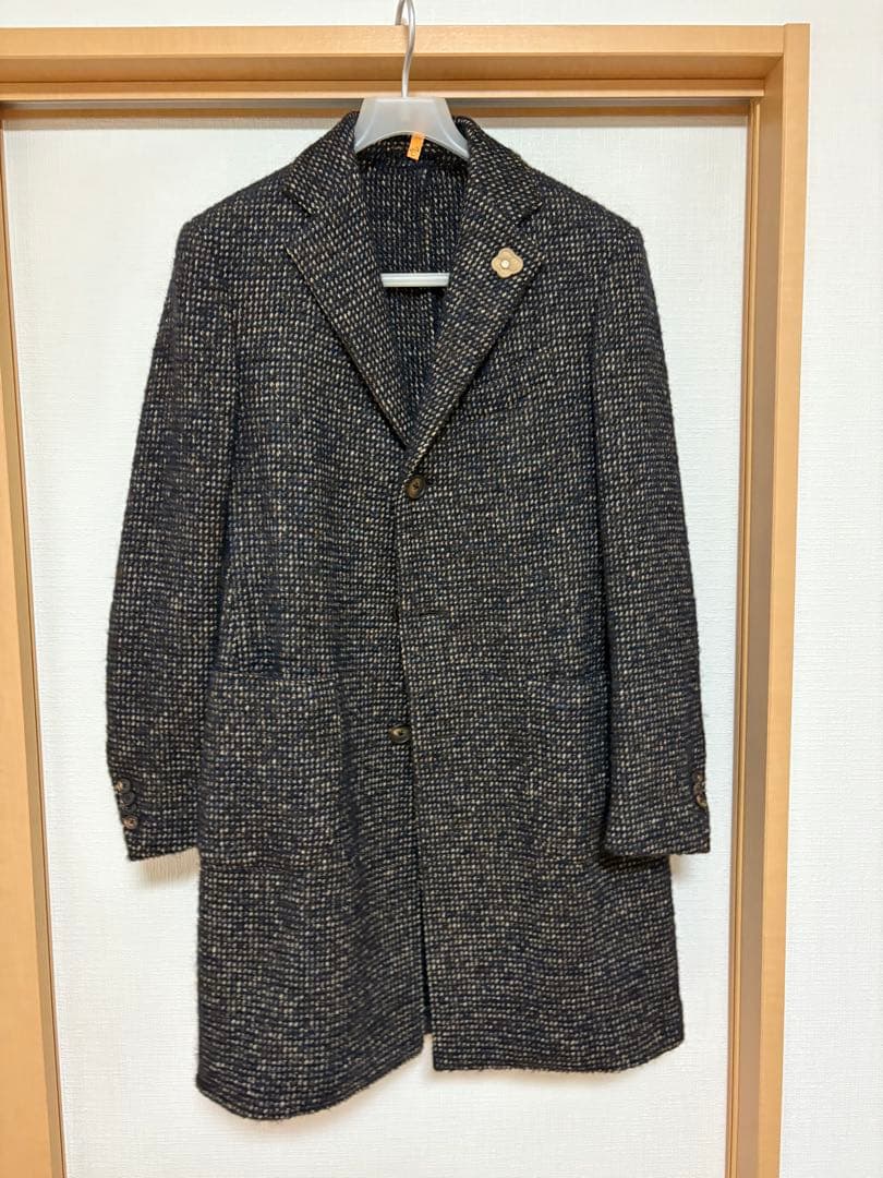 LARDINI ウール チェスターコート ブラウン48