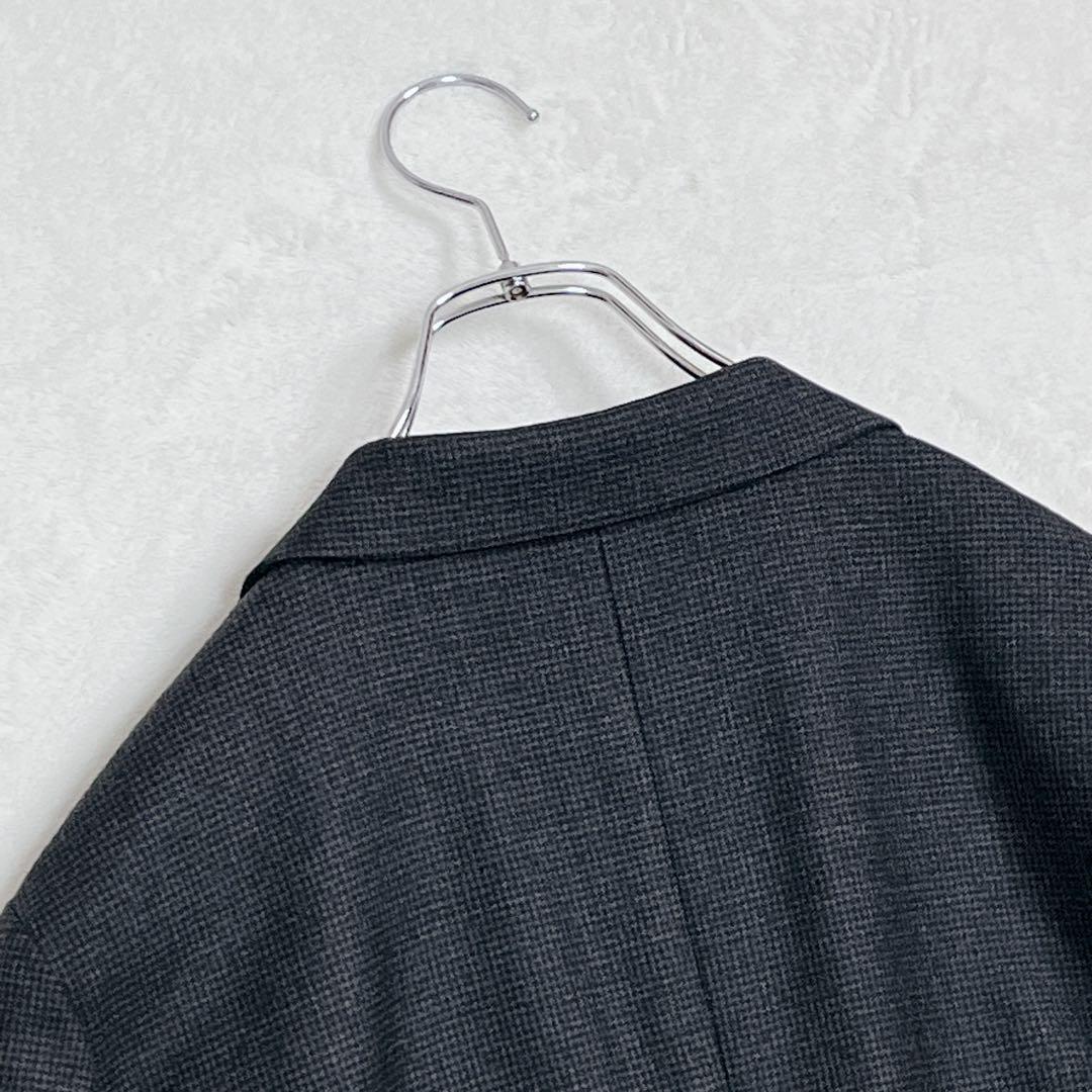 『エディフィス』千鳥格子 セットアップスーツ ウール ストレッチ チャコール