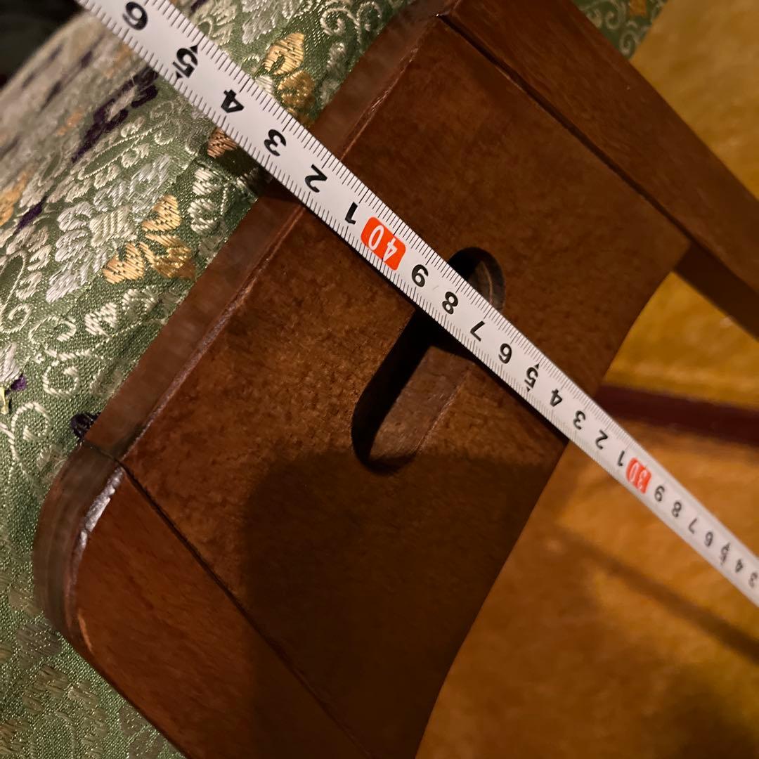 昭和レトロ　クッション付きスツール　椅子　オットマン　木製美品　アンティーク