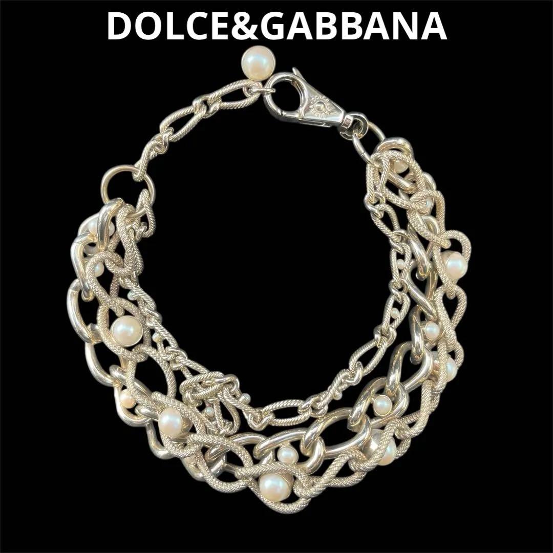 ドルチェ&ガッバーナ　チョーカー ネックレス パール ゴールド
