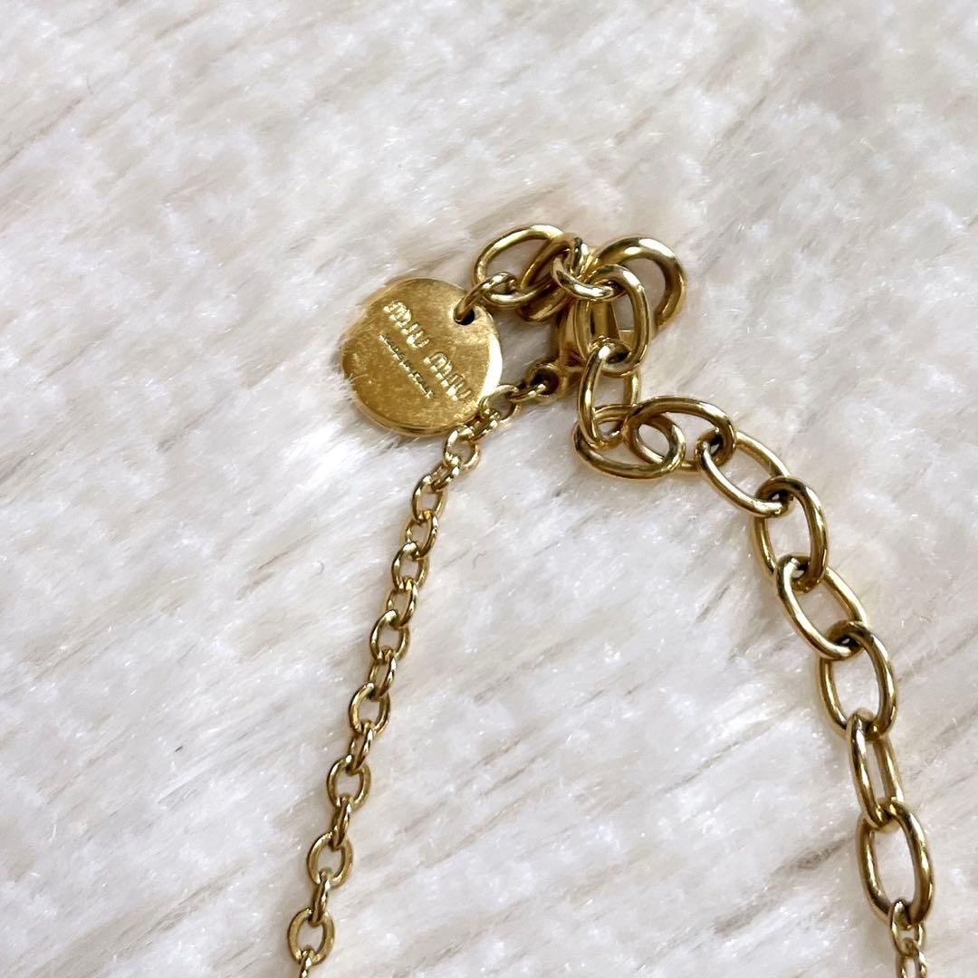 miumiu ミュウミュウ 筆記体 ゴールド ネックレス トップ 保存袋付き