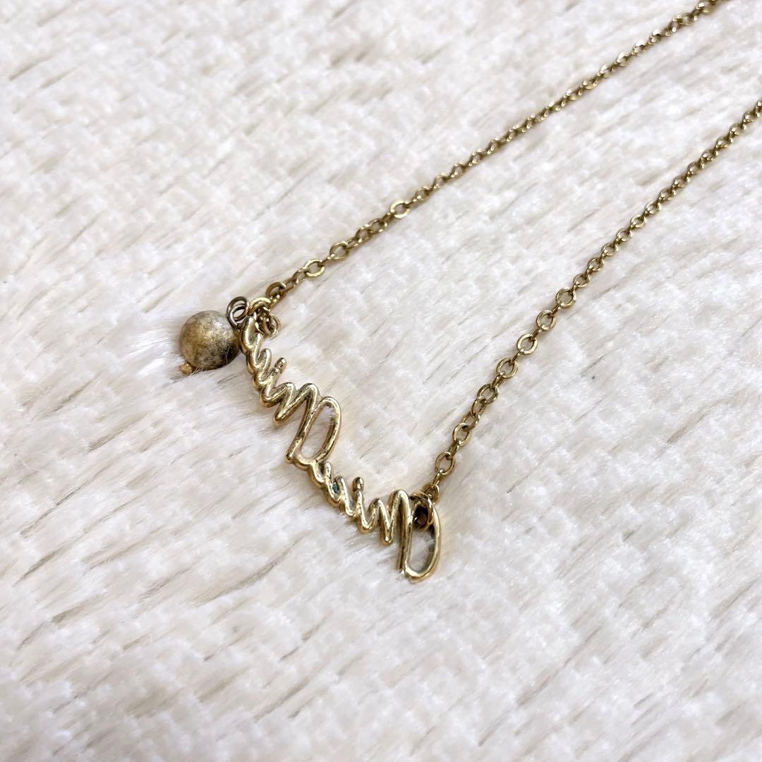 miumiu ミュウミュウ 筆記体 ゴールド ネックレス トップ 保存袋付き