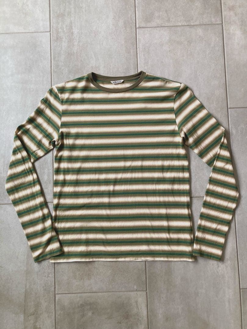 トップス Auralee GRADIENT STRIPE JERSEY L/S TEE