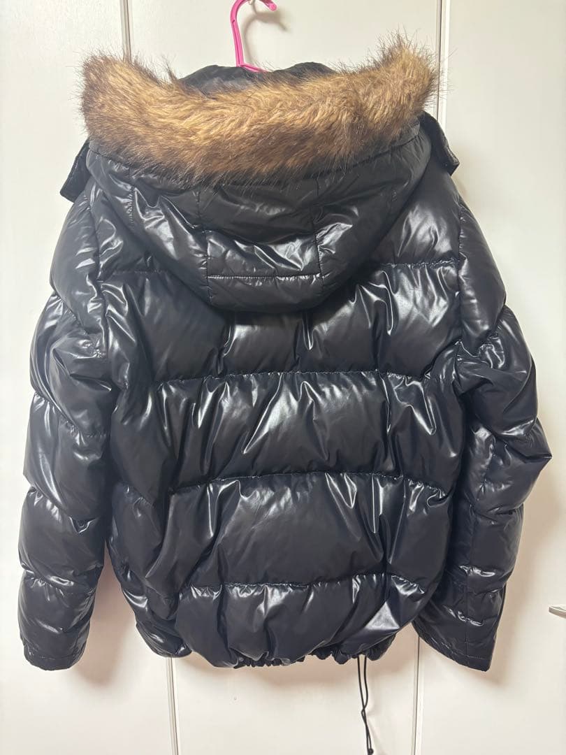 ブラック ダウンジャケット ファー付き　swag y2k ファーダウン