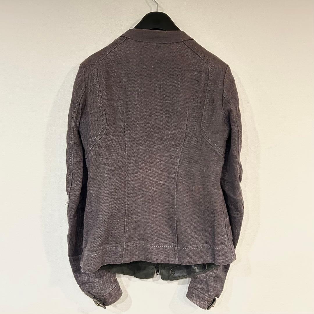 アイザックセラム isaac sellam レザー切り替えジャケット 36