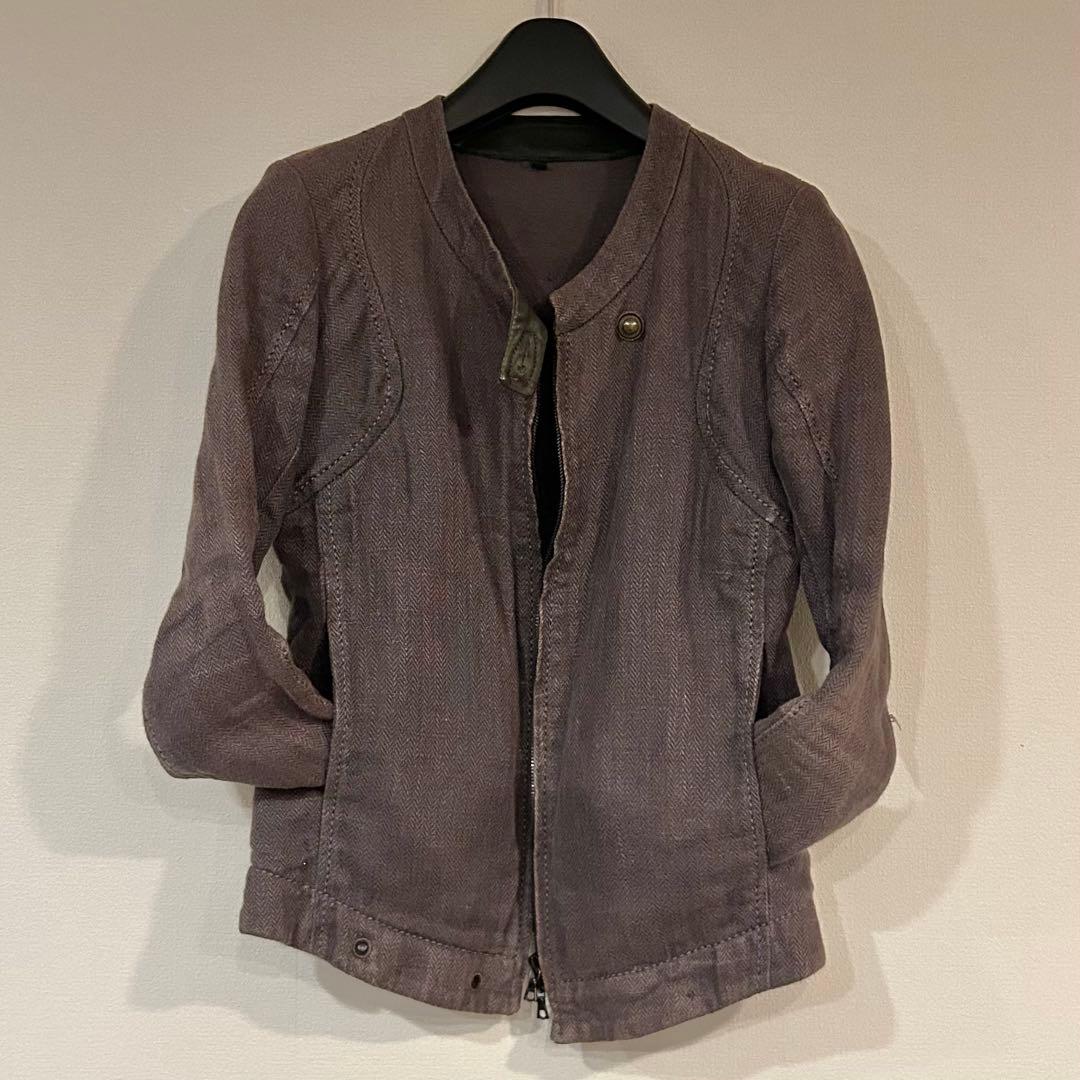 アイザックセラム isaac sellam レザー切り替えジャケット 36