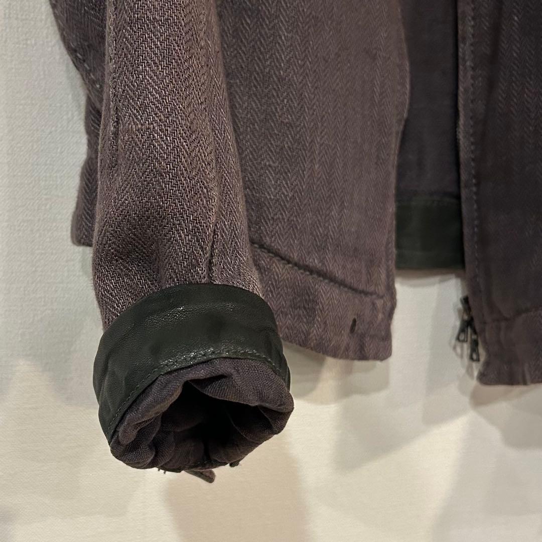 アイザックセラム isaac sellam レザー切り替えジャケット 36