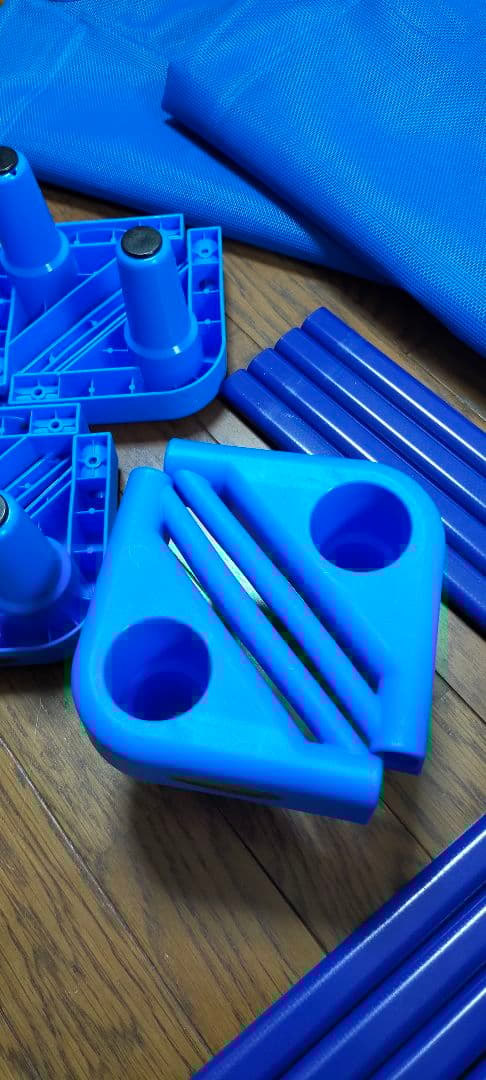 美品 エンドースタッキング式抗菌 お昼寝コット ブルー2個セット130