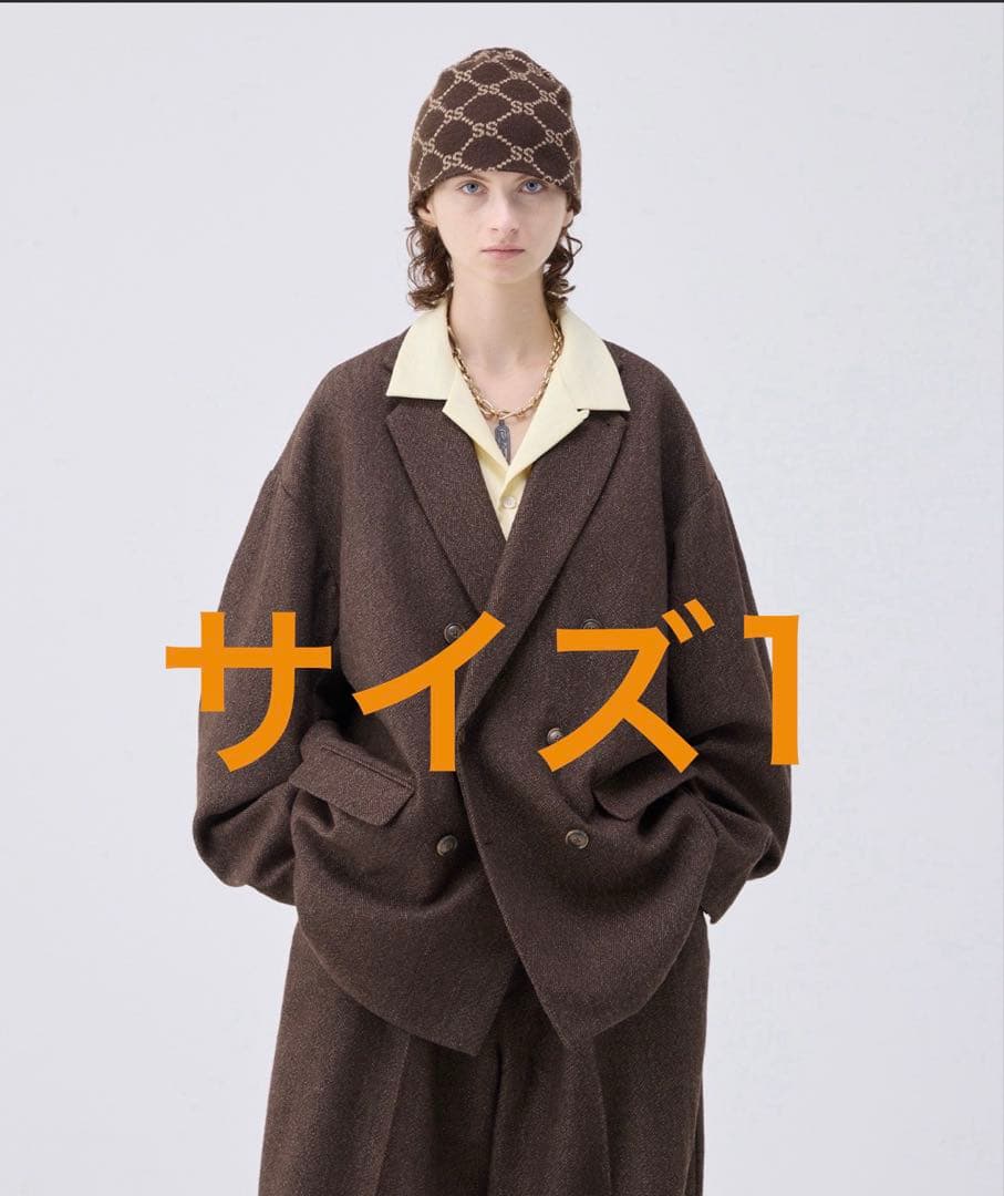 soerte オーバーサイズダブルブレストジャケット ブラウン サイズ1