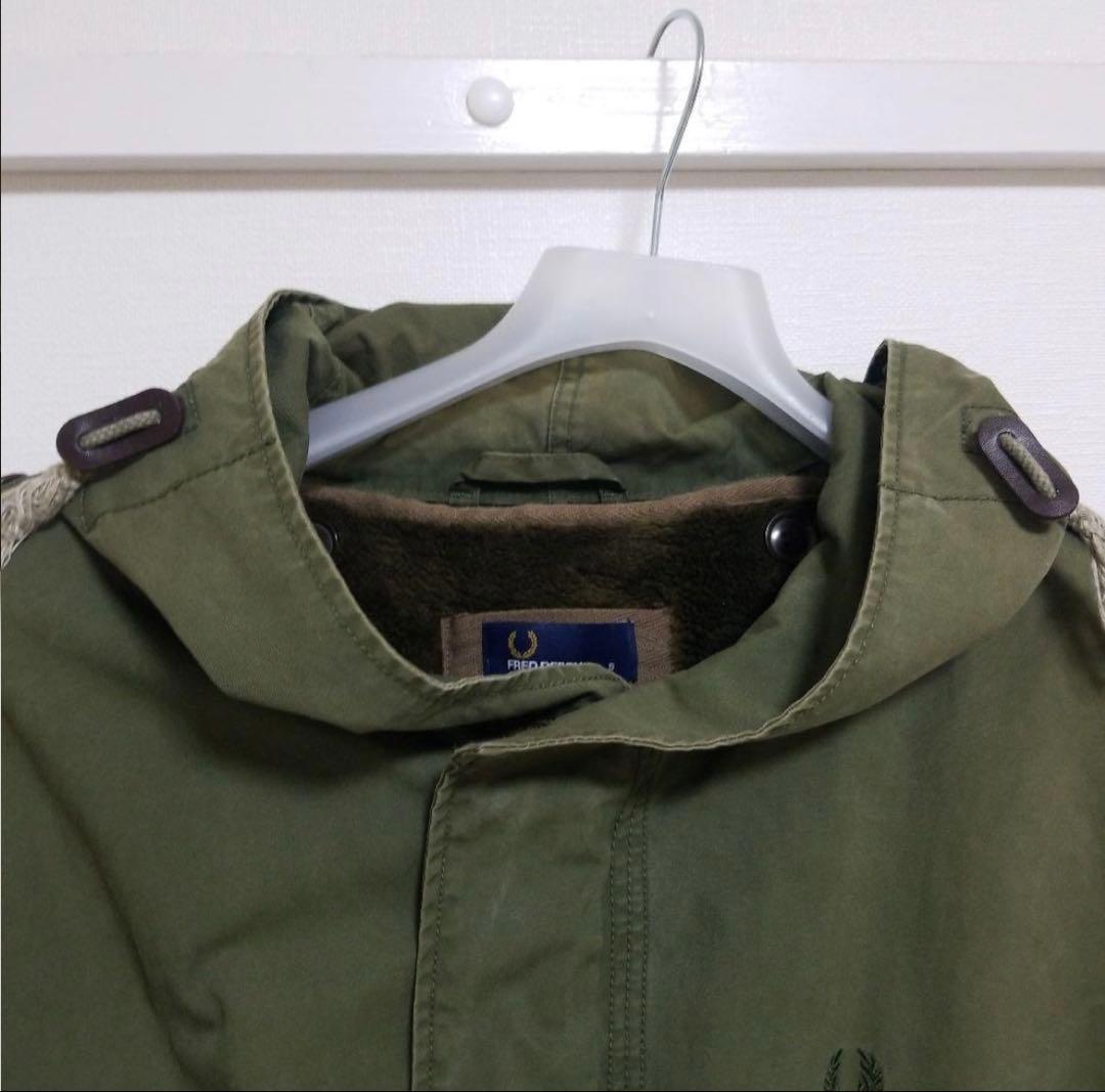 フレッドペリー モッズコート フーテッド ジャケット ライナーつき カーキ