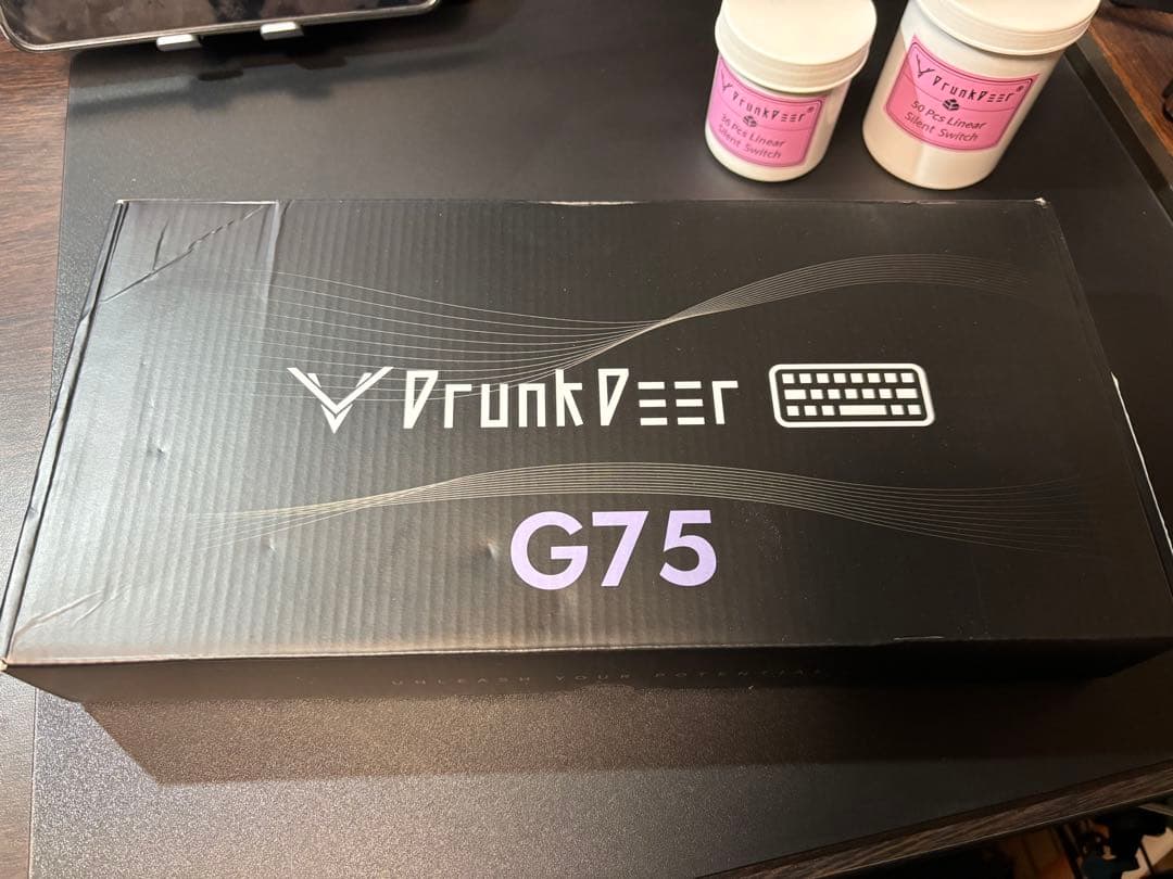 DrunkDeer G75 JIS 日本語配列 白紫 静音スイッチ