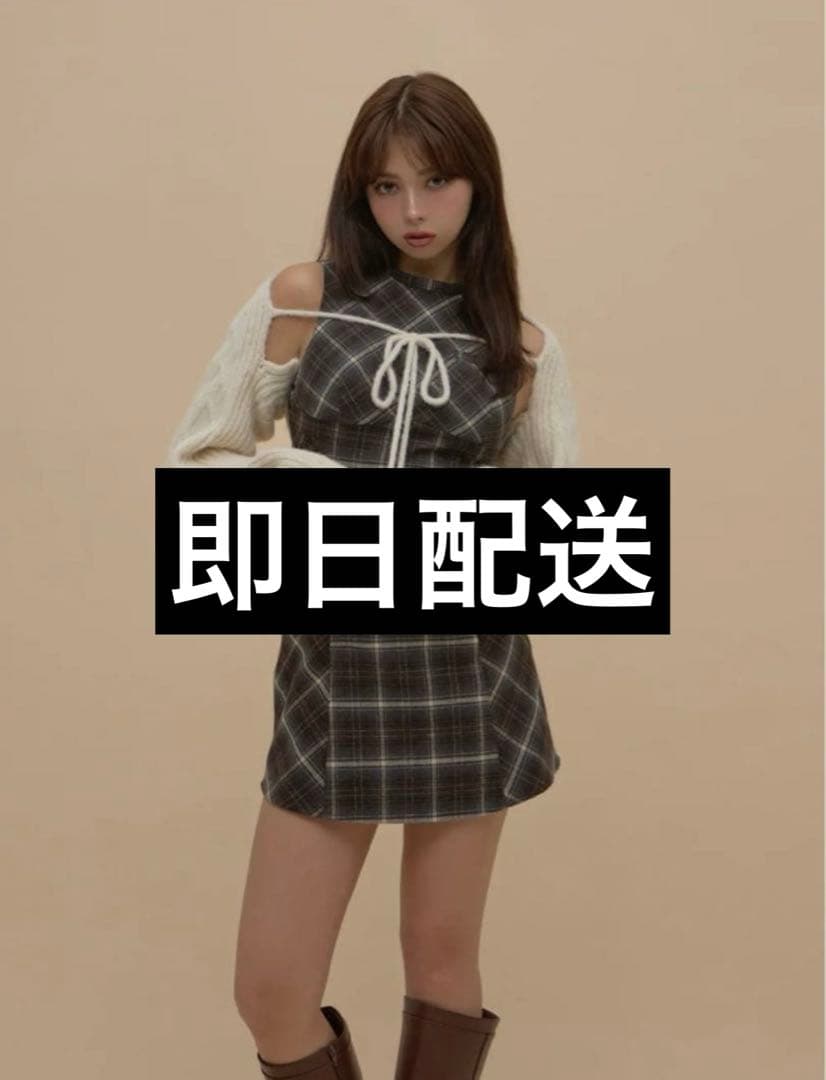 ワンピース Mimi check set mini dress AM1596