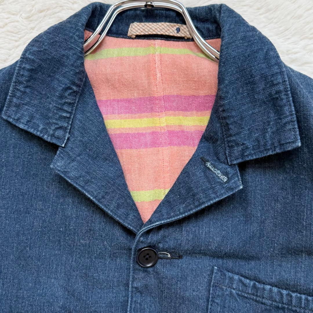 45rpm 裏地マルチカラー デニム カバーオール ワークジャケット L