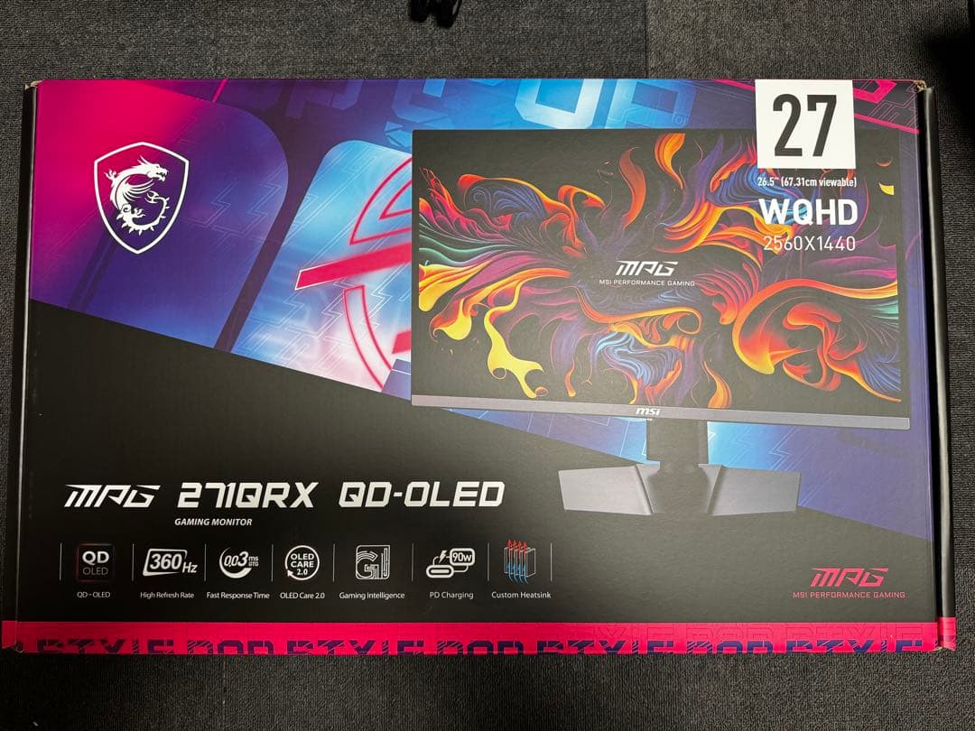 MSi　MPG-271QRX-QD-OLED量子ドット有機ELゲーミングモニター
