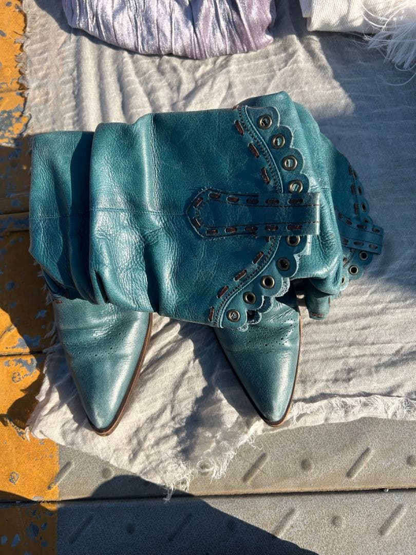 早い者勝ち値下げ！！ 海外ブーツレア!! ☆ターコイズウエスタンブーツ☆