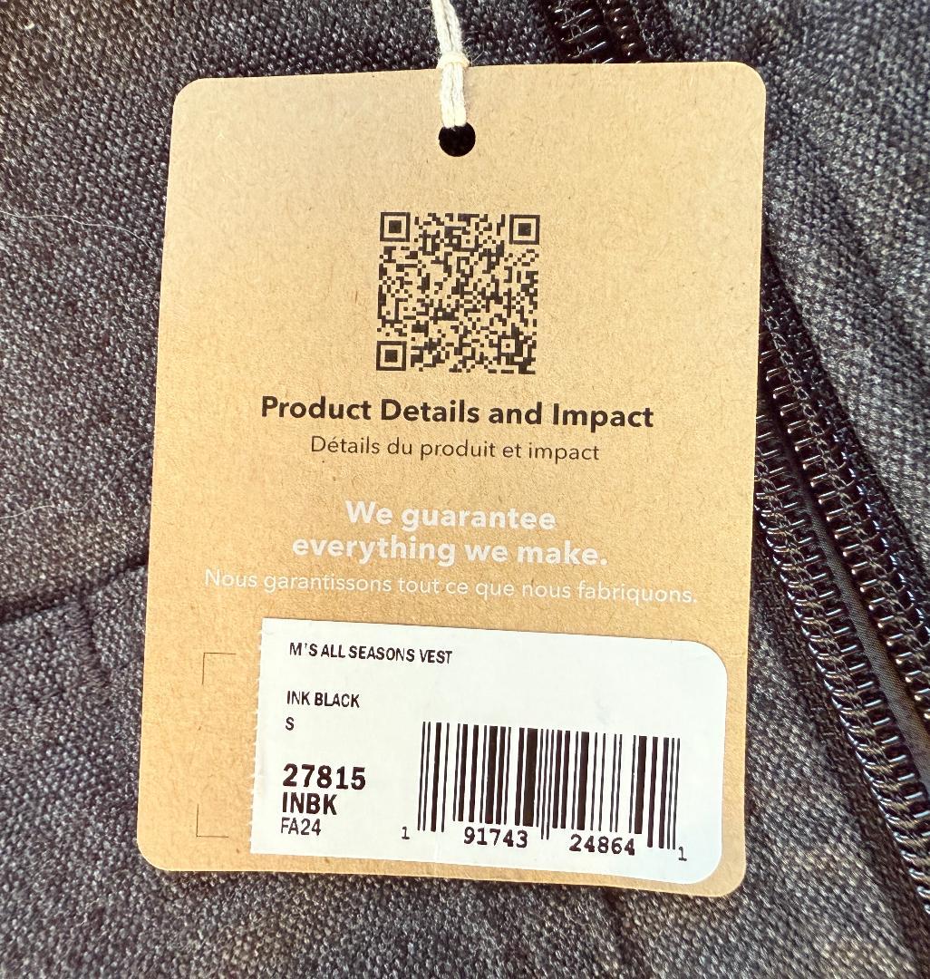 patagonia オールシーズンズ・ヘンプ・キャンバス・ベスト Sサイズ