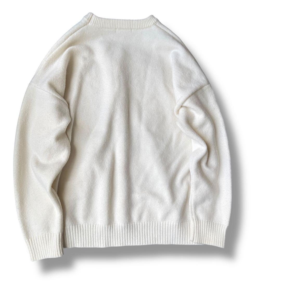 希少✨ami ニット 白 クルーネック ハート刺繍 ロゴ セーター 男女兼用