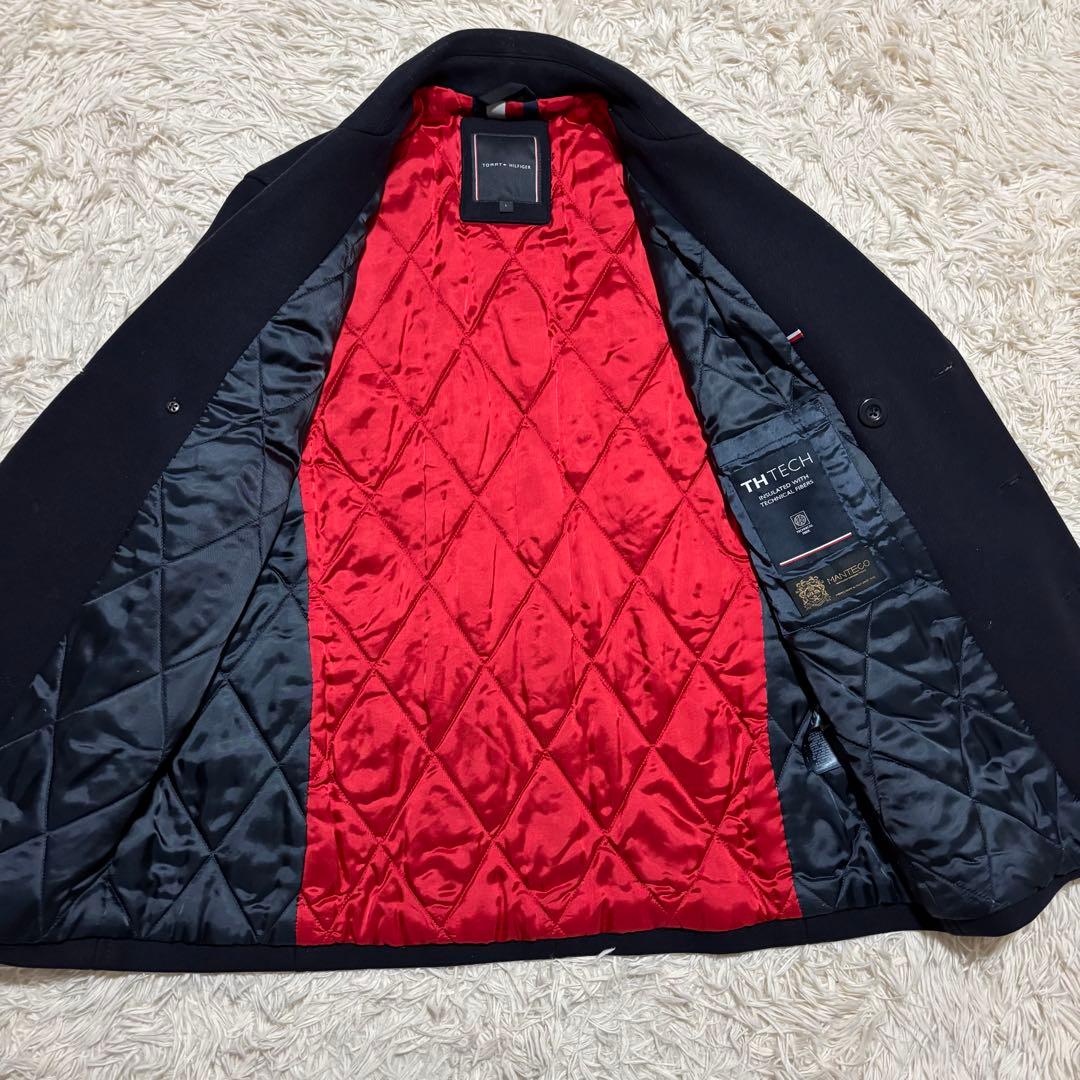 美品 トミーヒルフィガー ピーコート マンテコ社 TH TECH 裏地中綿
