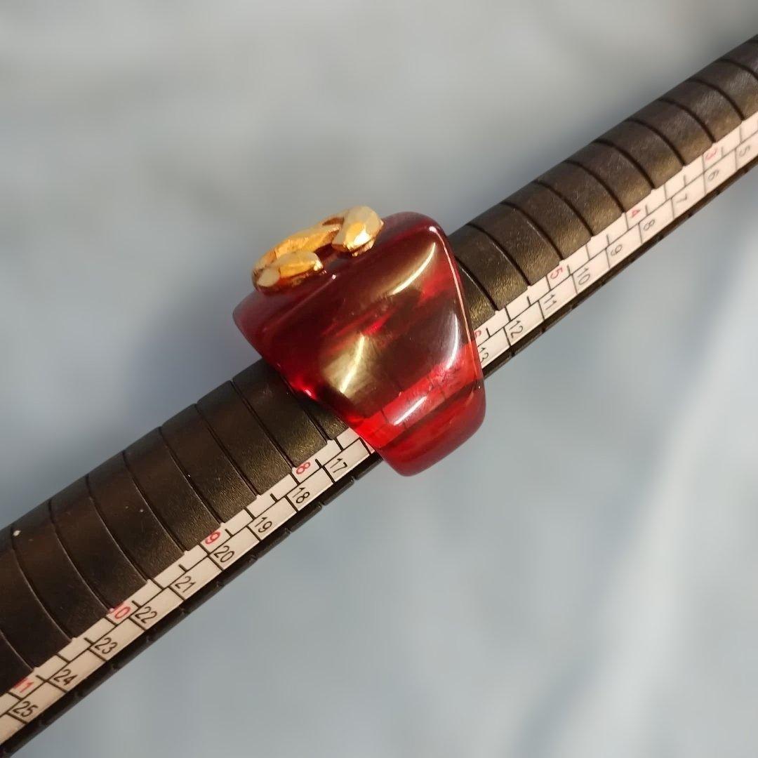 d*2様 ヴィンテージ　シャネル　赤プラリングとネームタグネックレス