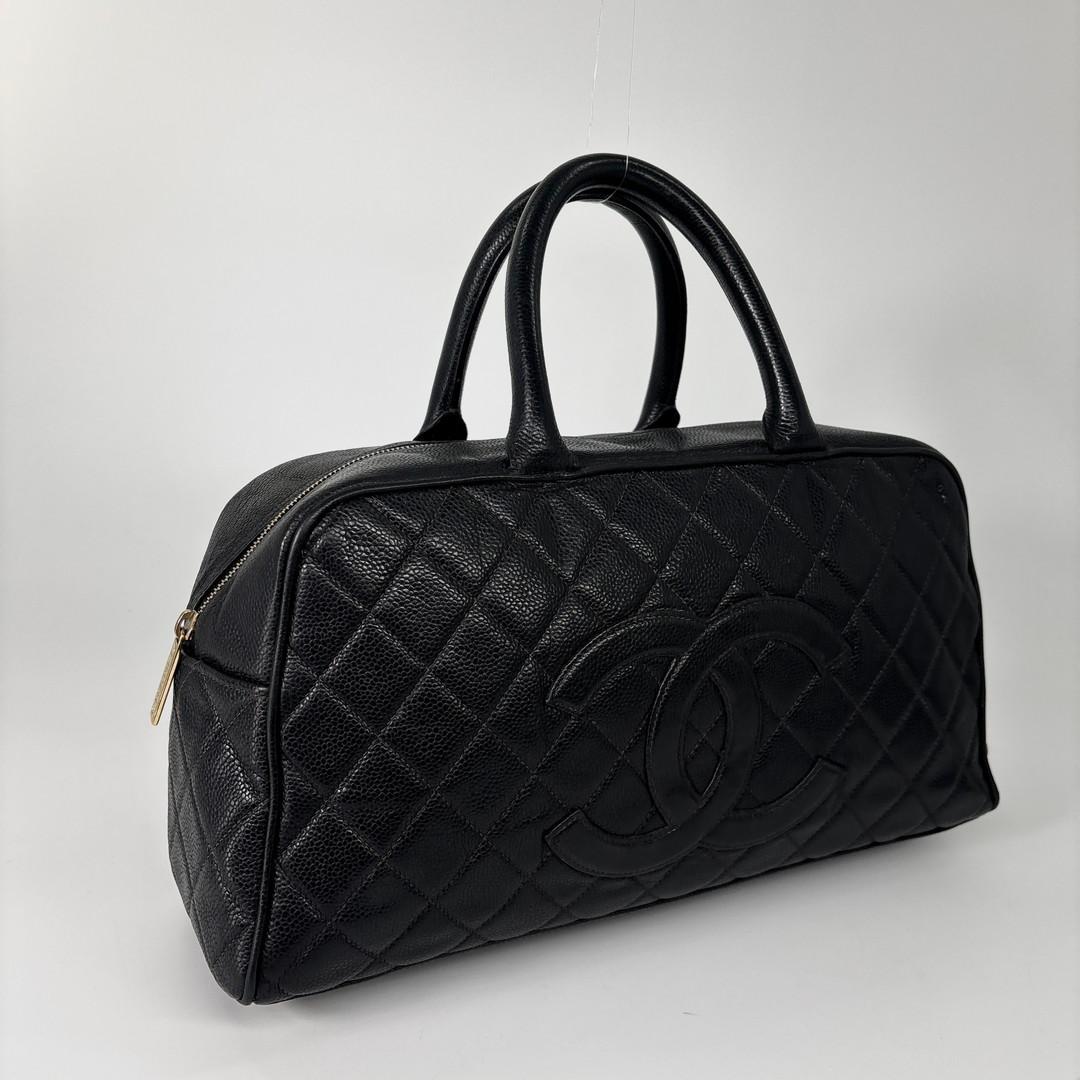 超極美品 シャネル マトラッセ キャビアスキン ココ ミニ ボストンバッグ