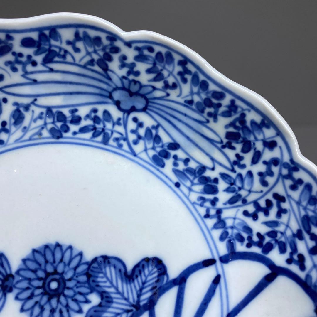 古伊万里　渦福　花唐草膾皿5枚　幅約16㎝　東Y7-0204☆2Fタサオ