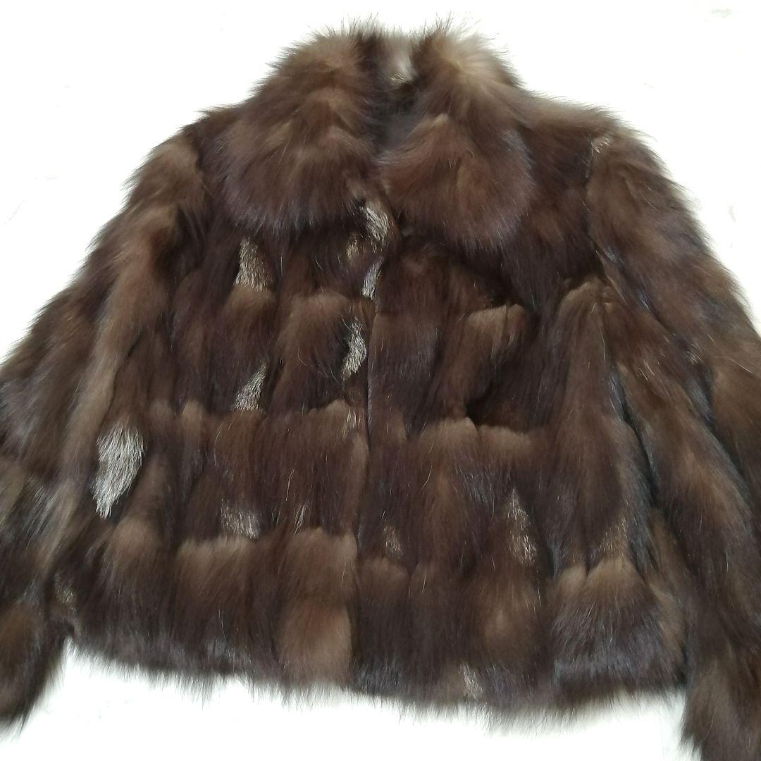 フォックス　毛皮 コート　ベリー　毛並み良好　リアルファー　ボリューム　ブラウン