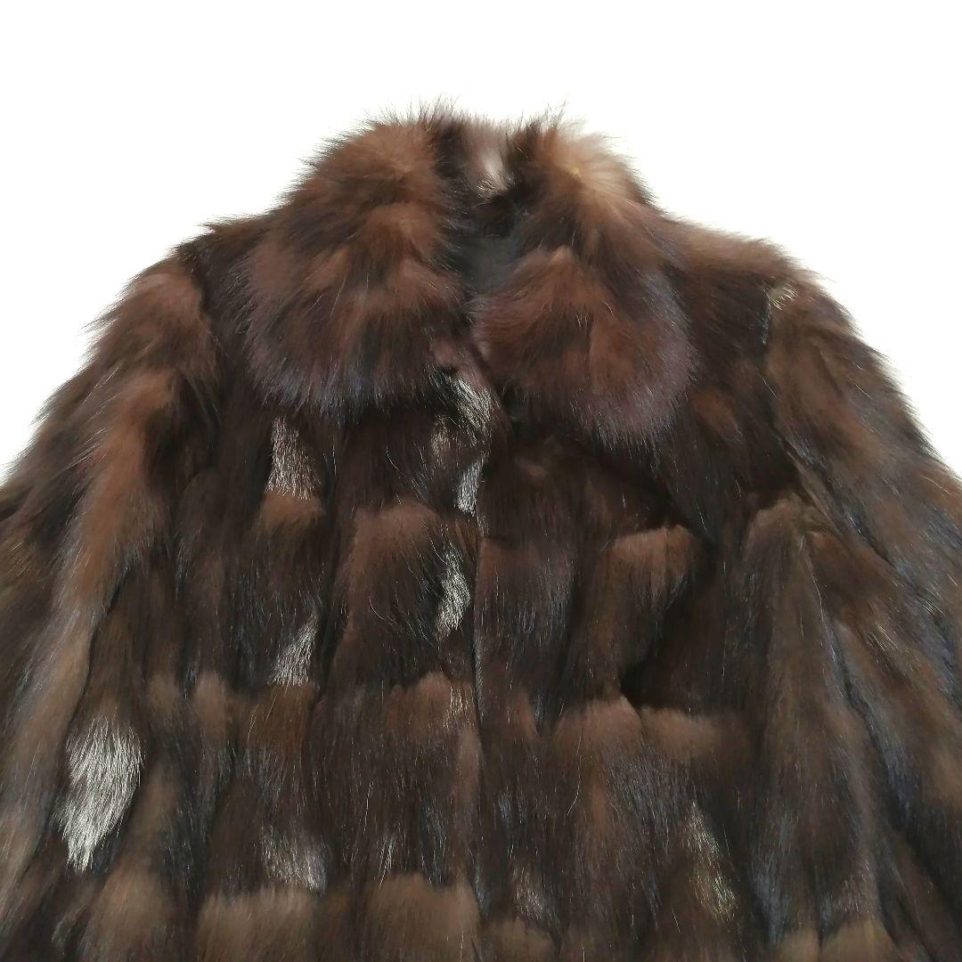 フォックス　毛皮 コート　ベリー　毛並み良好　リアルファー　ボリューム　ブラウン