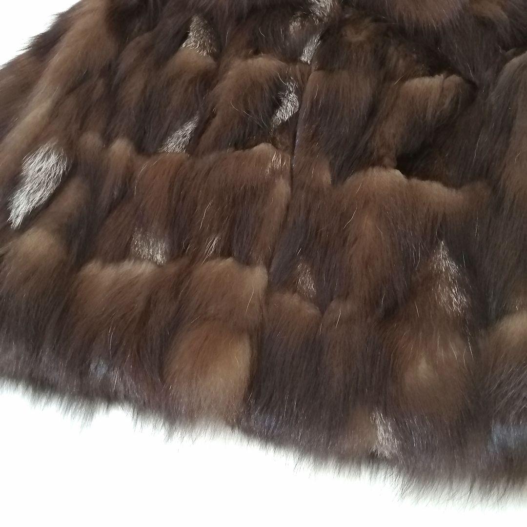 フォックス　毛皮 コート　ベリー　毛並み良好　リアルファー　ボリューム　ブラウン
