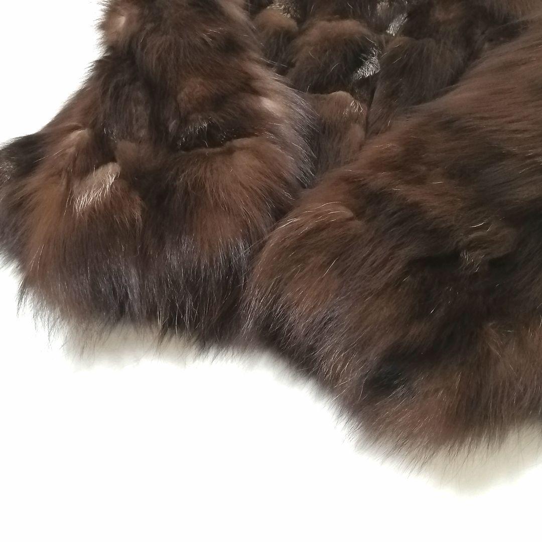 フォックス　毛皮 コート　ベリー　毛並み良好　リアルファー　ボリューム　ブラウン