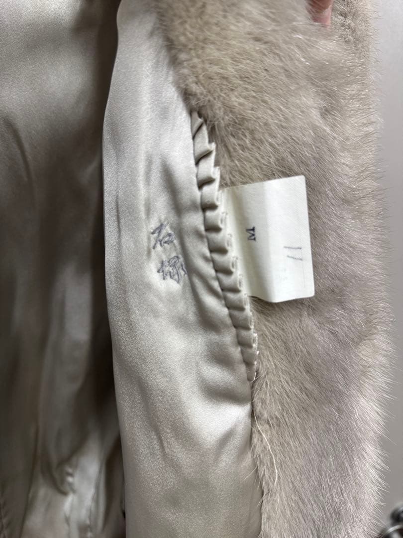 EMBA エンバ ミンク 毛皮 ジャケット コート グレー系 ※内側に刺繍あり