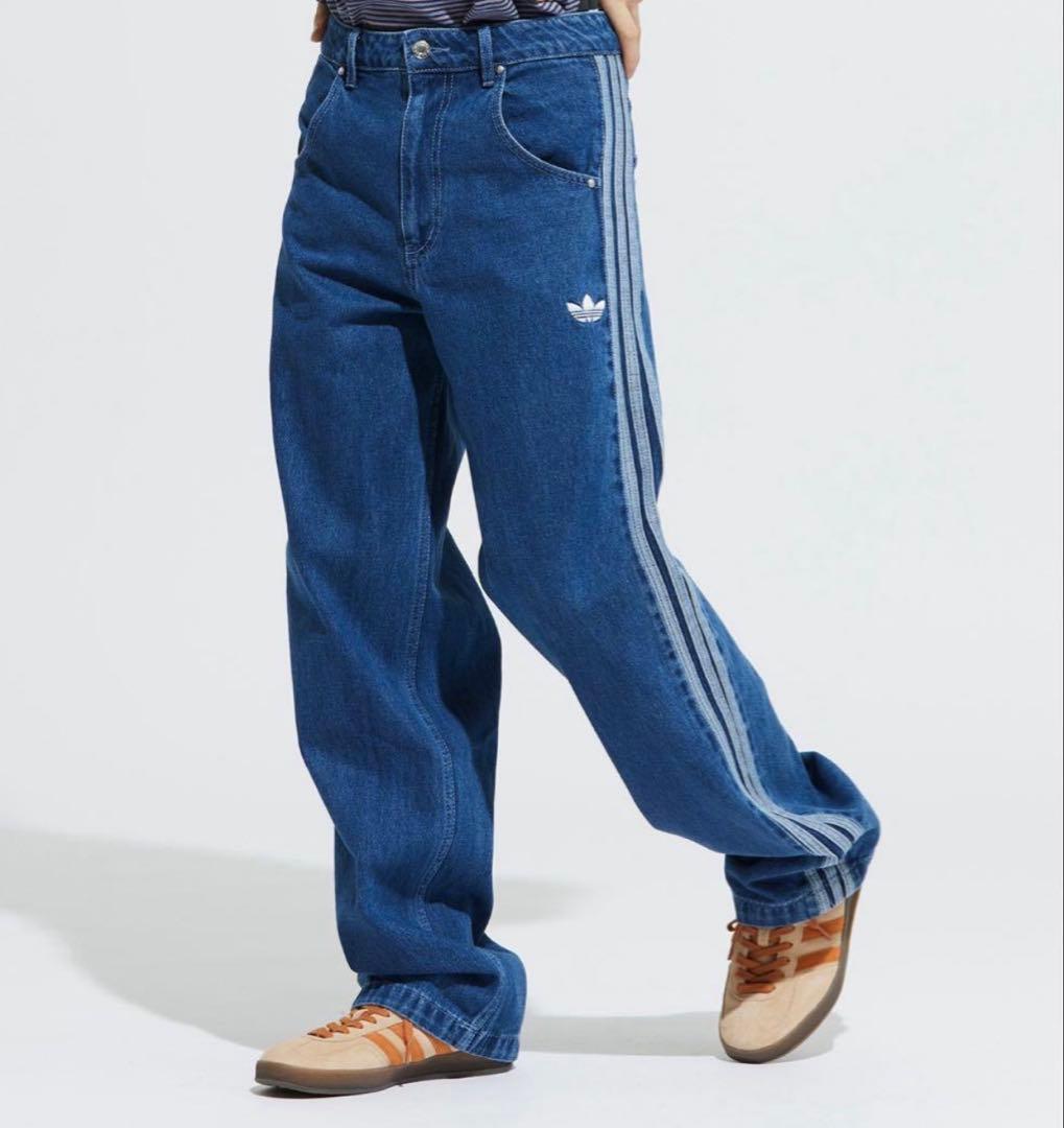adidas ストライプデザイン デニムパンツ