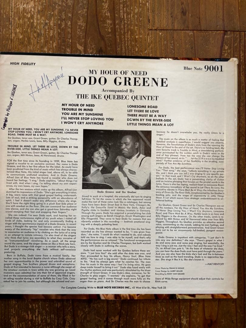 洋楽 DODO GREENE my hour of need BLUE NOTE LP
