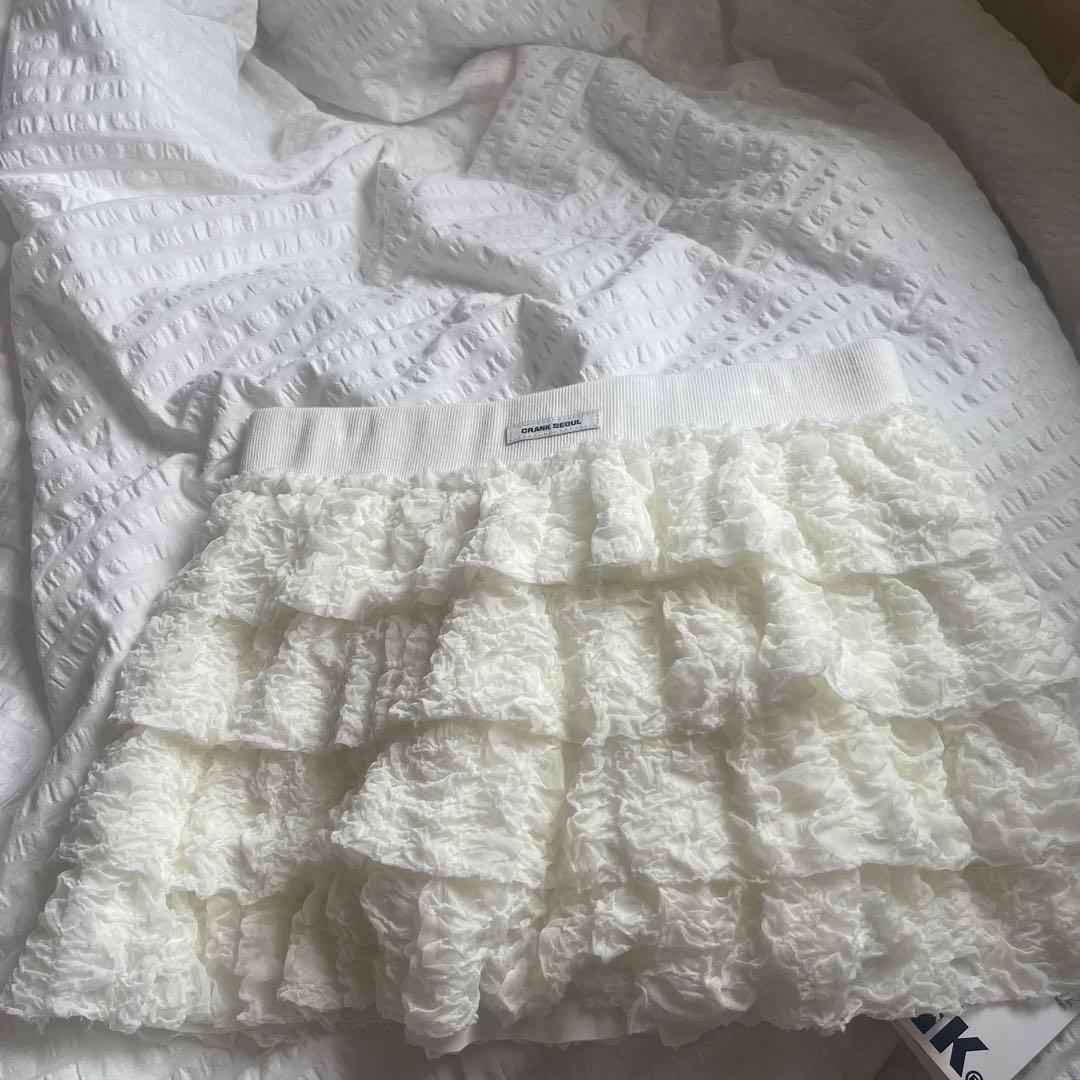 crank ミニスカート カンカンスカート 韓国ブランド フリル