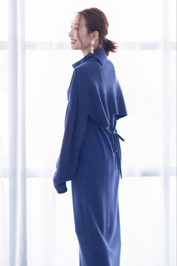 ピンキーアンドダイアン◆レイヤードウールニットワンピース グレー 38