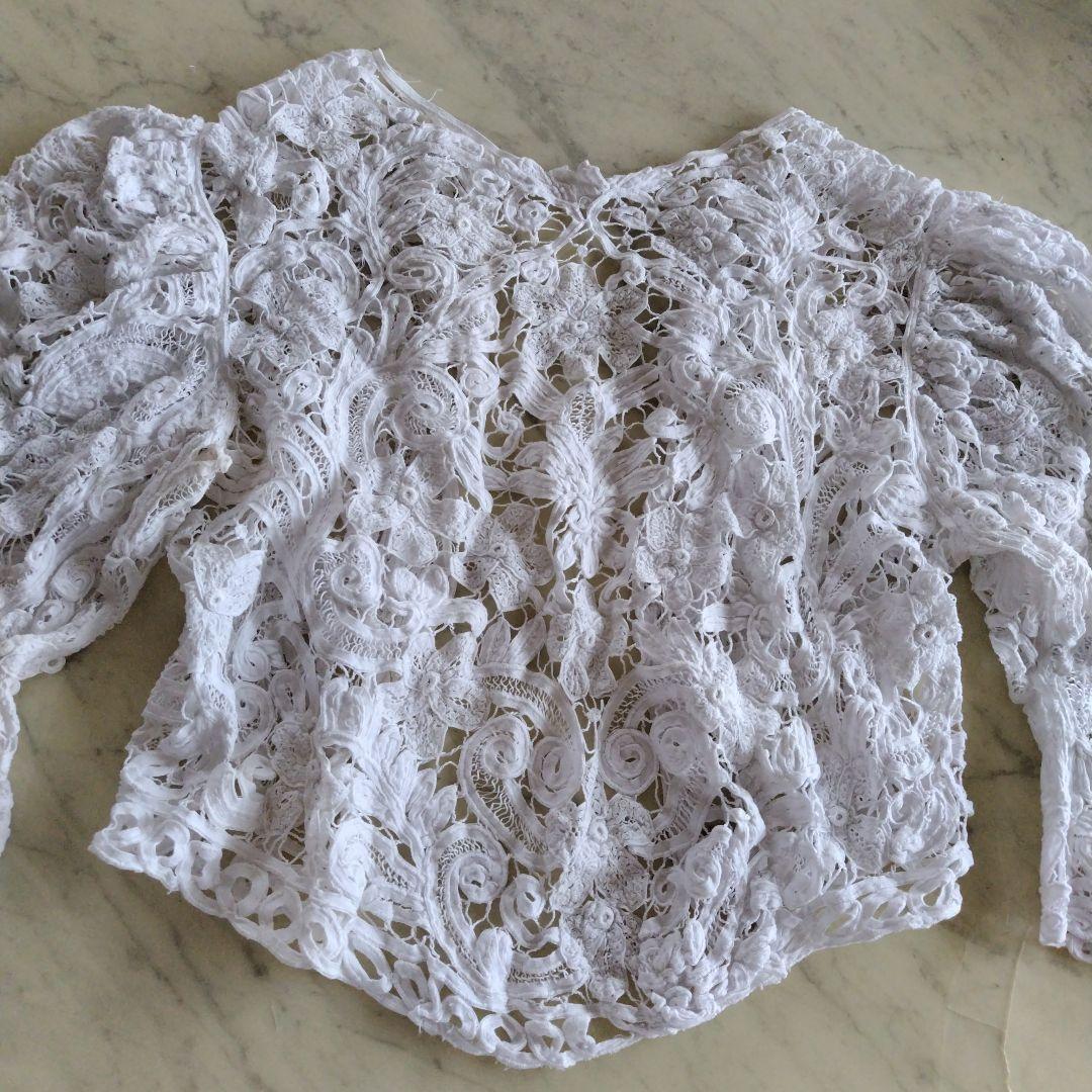 アンティーク　テープレースカーディガン