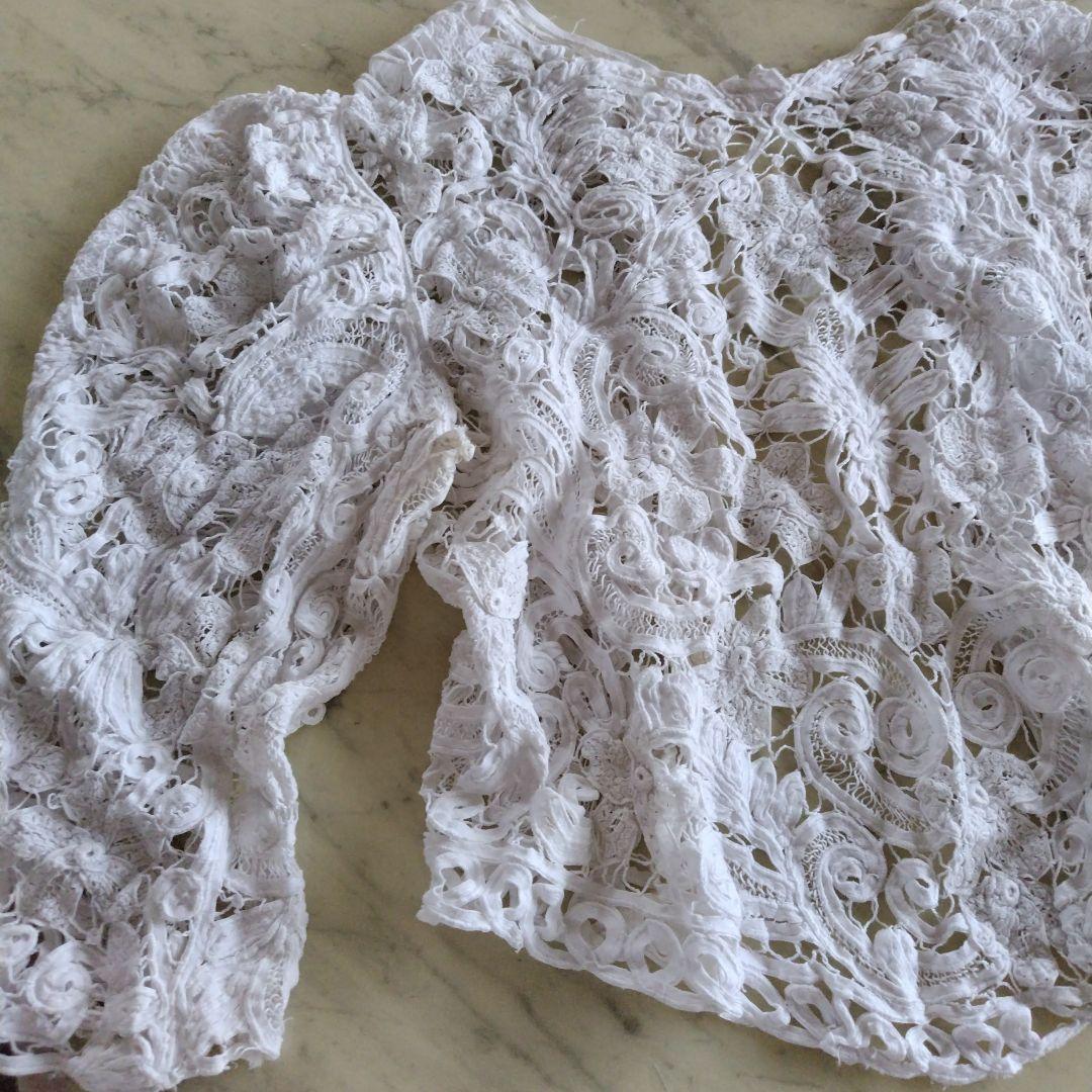 アンティーク　テープレースカーディガン