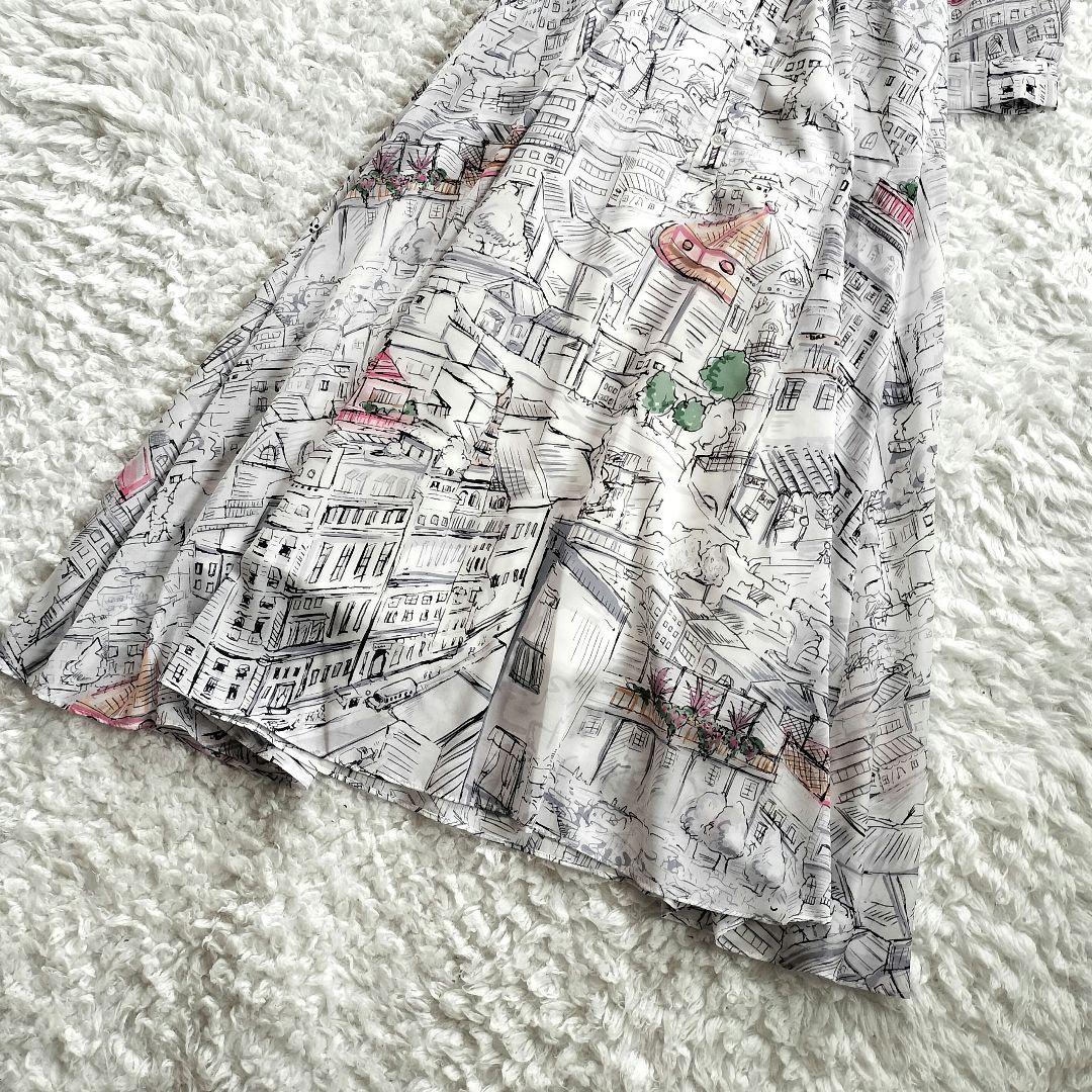 美品 ピンキーアンドダイアン ヨーロピアンシティスケープワンピース 36