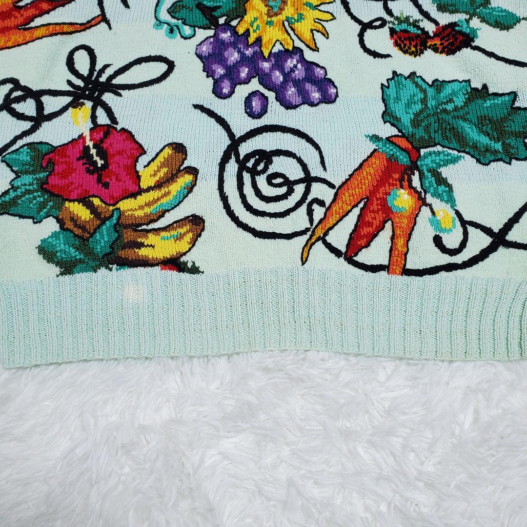 希少✨ficce　フィッチェ　ハンドニット　セーター　花柄　果物　野菜　柄