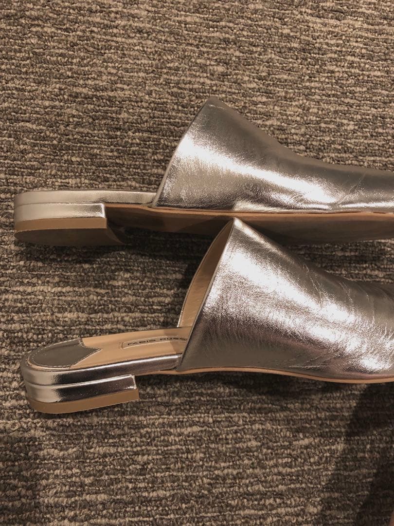 FABIO RUSCONIファビオルスコーニ シルバーサンダル ミュール38