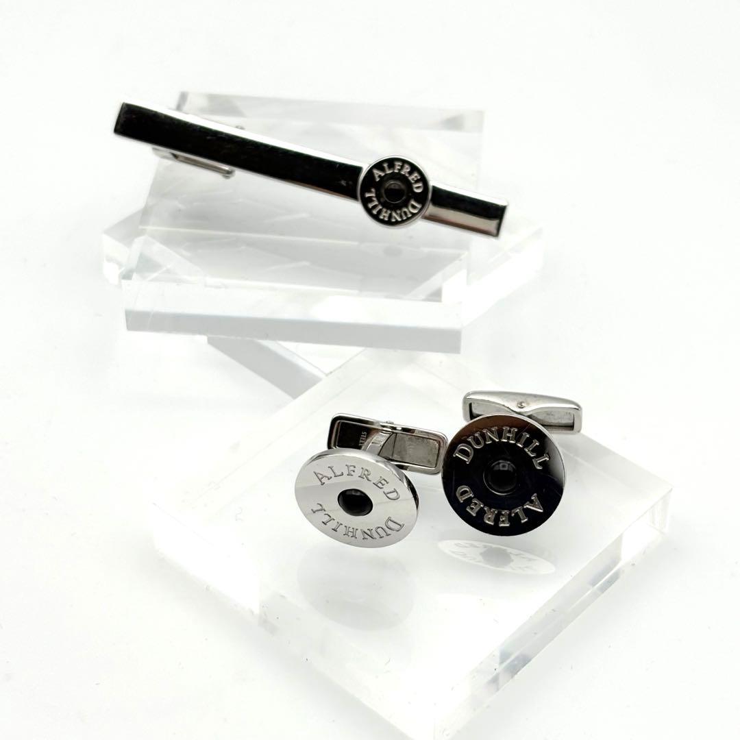 dunhill ダンヒル カフス＆タイピンセット オニキス シルバー925 箱付