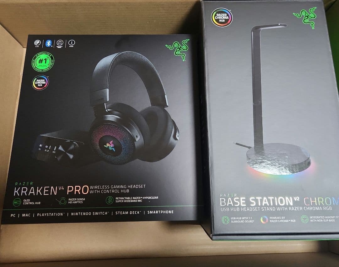 Razer Kraken V4 Pro ワイヤレスヘッド　クラーケン　ヘッドホン
