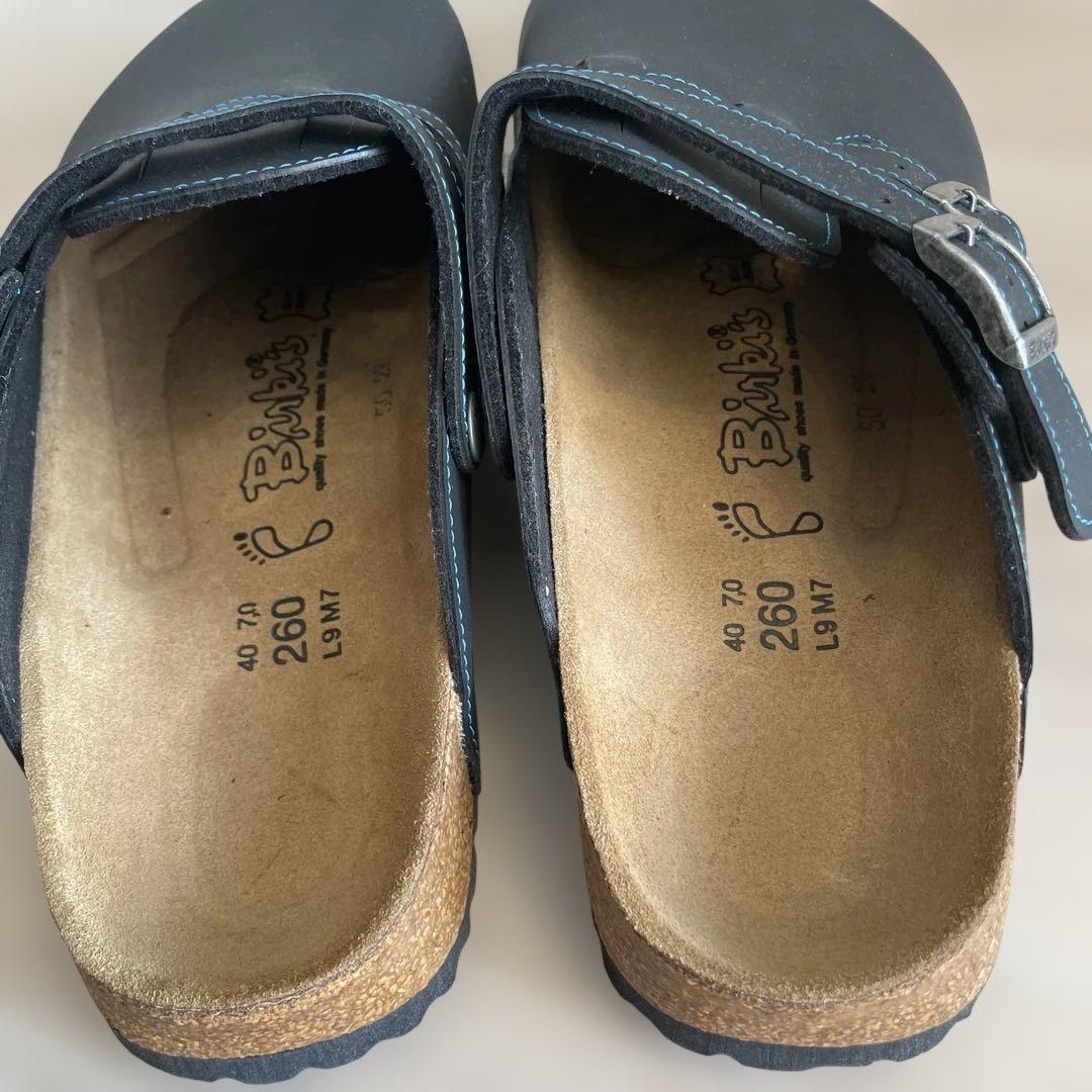 ビルケンシュトックビルキーバックル付き黒クロッグサンダル　40 新品未使用