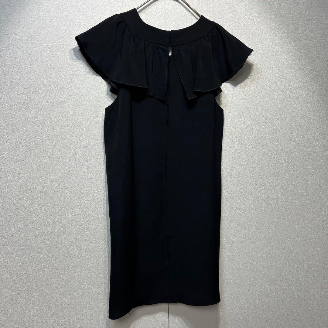 希少 美品 プラダ シルク フリル ノースリーブデザイン チュニック ワンピース