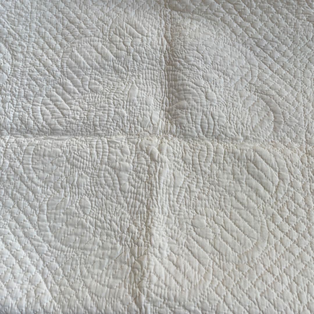 ［マミーのキルト］ホワイトキルト　ハンドメイド　#55