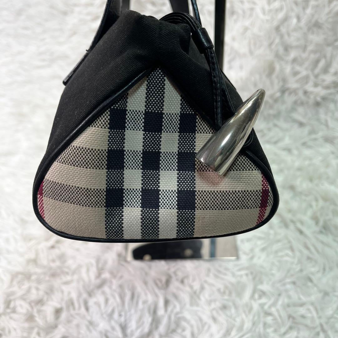 希少✨バーバリー ミニボストン ハンドバッグ キャンバス×レザー ノバチェック