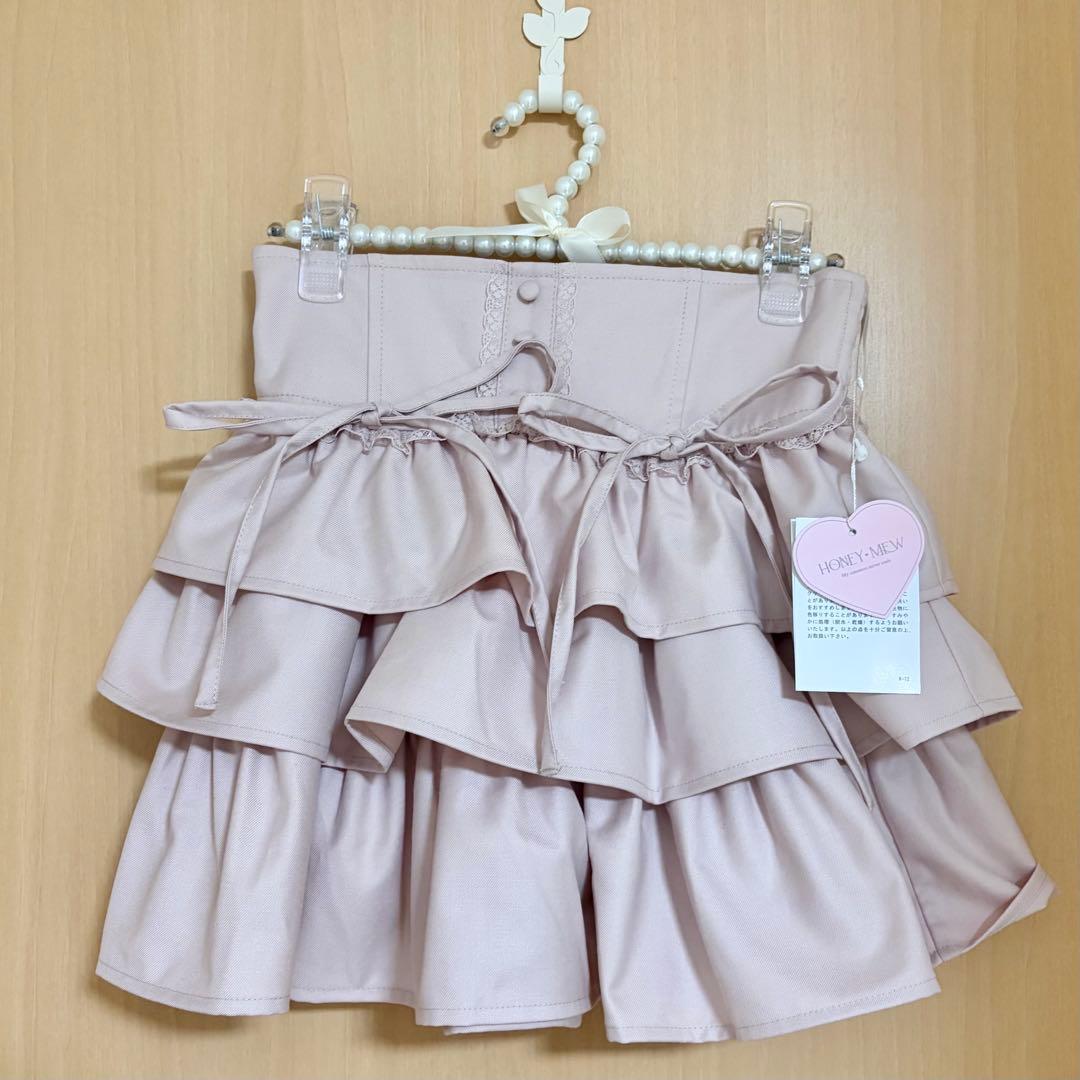 ハニーミュウ ティアードフリルスカート ピンク XS タグ付き