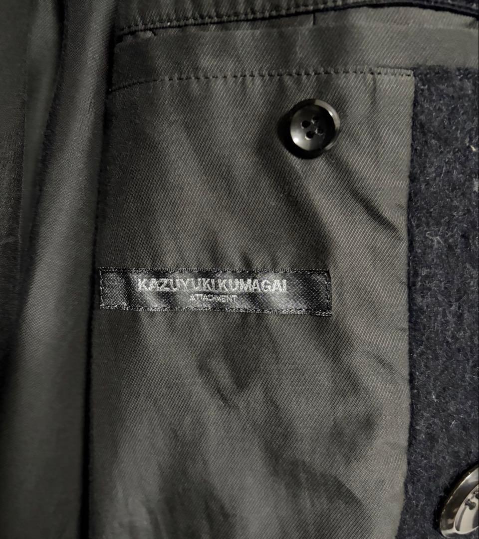 カズユキクマガイアタッチメントAp/W/HeシャギーオーバーPコート1ブラック