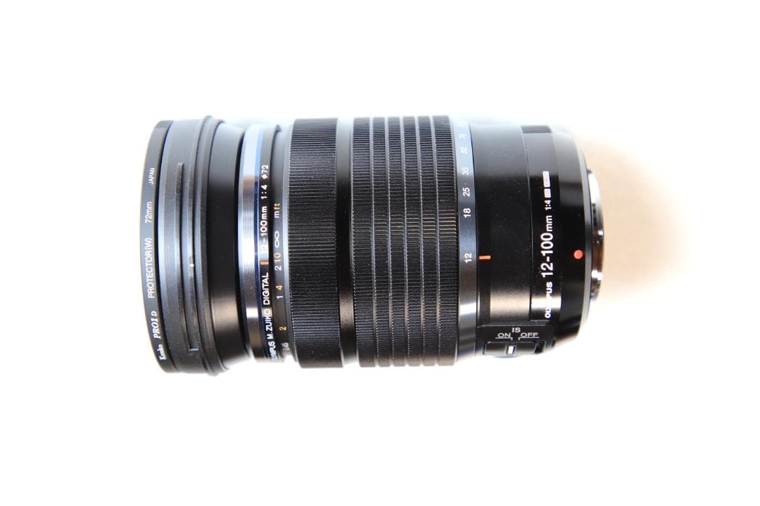 オリンパスレンズ　ED12－100ｍｍＦ４ＩＳ ＰＲＯ （ポーチとフィルター付）